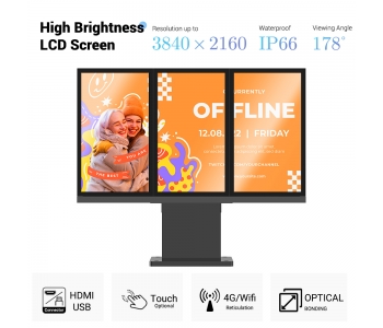 MWE897 3-Sided Outdoor Advertising Display